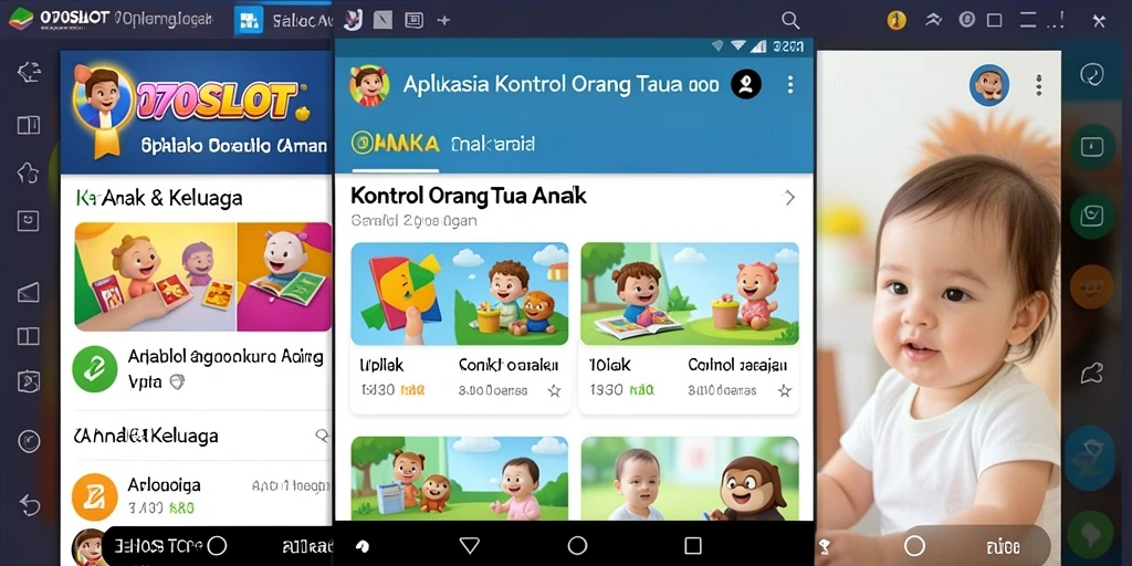 Antarmuka aplikasi 070SLOT menunjukkan kontrol orang tua yang mudah digunakan.