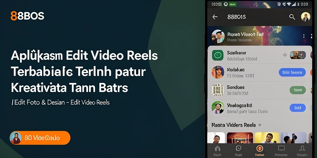 Tampilan antarmuka 88BOS saat mengedit video reels.