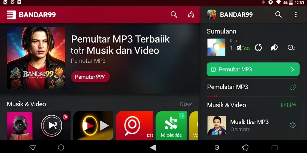 Tampilan antarmuka Pemutar MP3 yang menarik dan mudah digunakan.