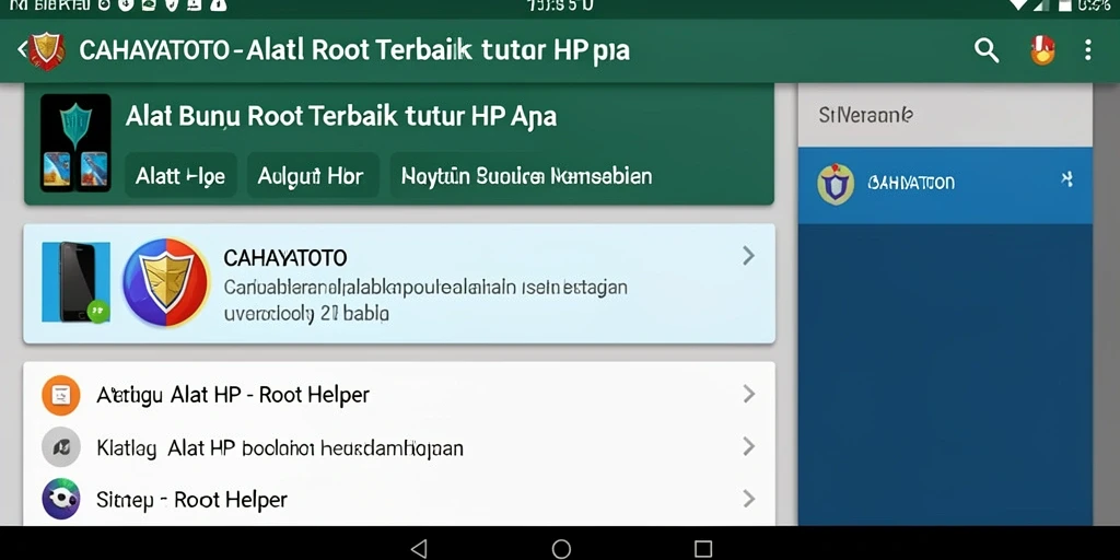 Tampilan antarmuka CAHAYATOTO yang sederhana dan efektif.