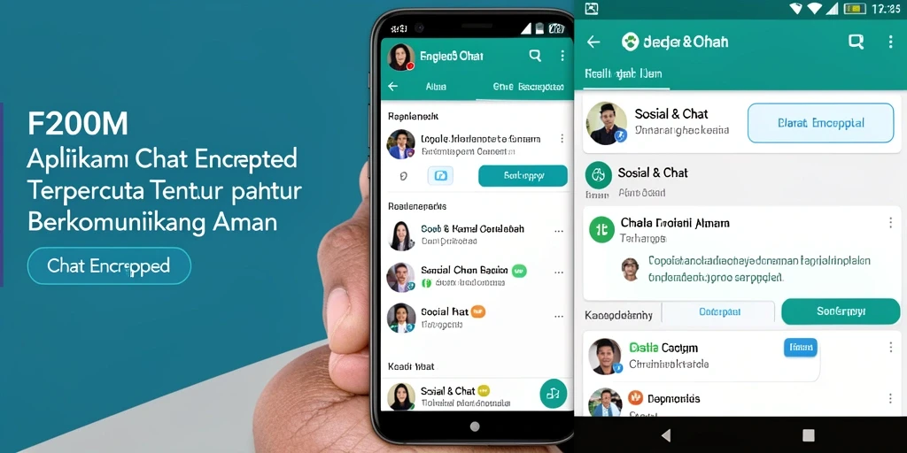 Tampilan utama F200M dengan fitur Chat Encrypted yang canggih.