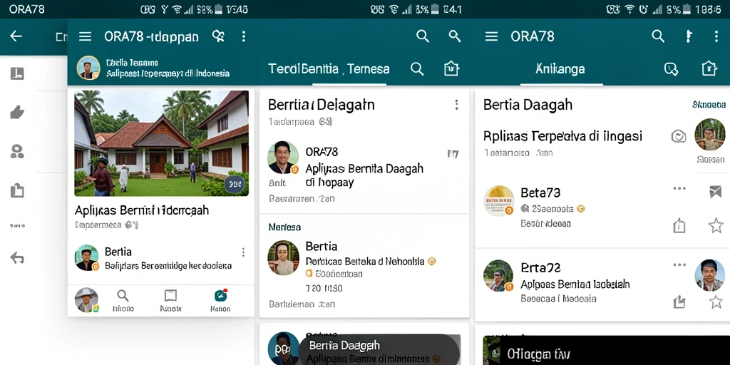 Antarmuka ORA78 menampilkan berita daerah terkini dengan jelas dan informatif.
