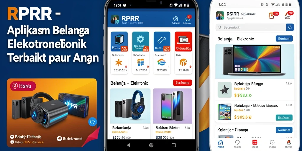 Antarmuka aplikasi RPRR yang menampilkan produk elektronik terbaru.