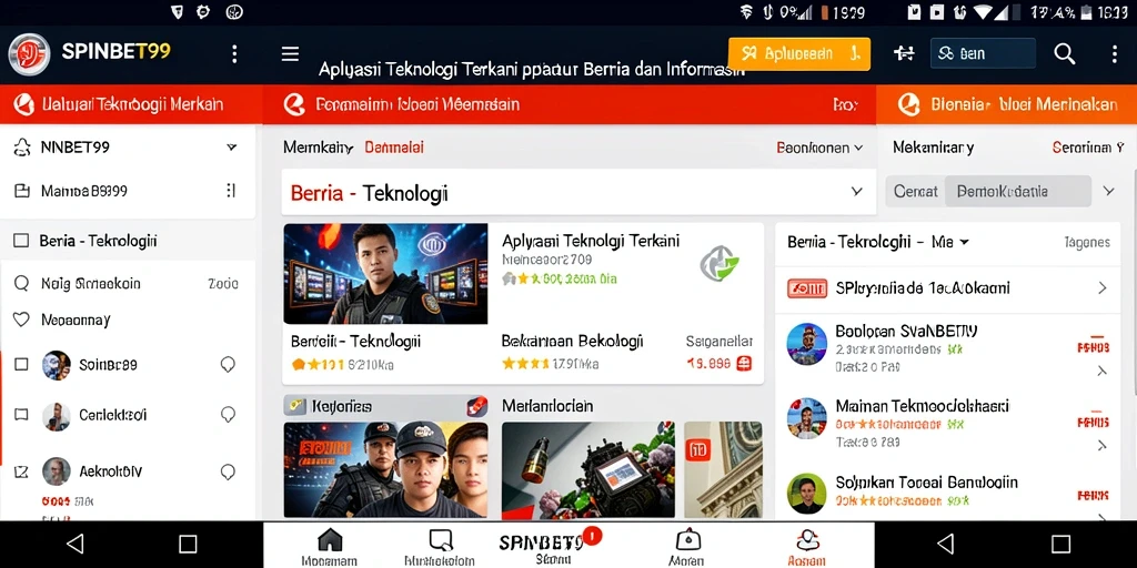 Tampilan antarmuka SPINBET99 yang modern dan responsif.