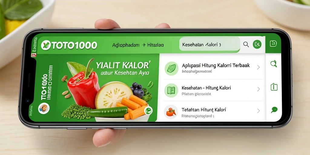 Tampilan antarmuka TOTO1000 dengan fitur Hitung Kalori yang mudah digunakan.